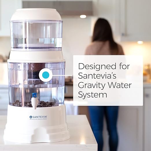 5-Stage Alkaline Replacement Filter for the Gravity Water System by Santevia | At Home Water Filter that Makes Water Alkaline and Adds Minerals | Filters Chlorine and Lead