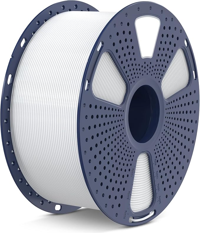 SUNLU Large Spool 2.7KG ASA Filament, UV/Rain/Heat Resistant Tough 3D Printer Filament 1.75mm, Great for Printing Outdoor Functional Mechanical Parts, Big Roll ASA Filament. (ASA White)