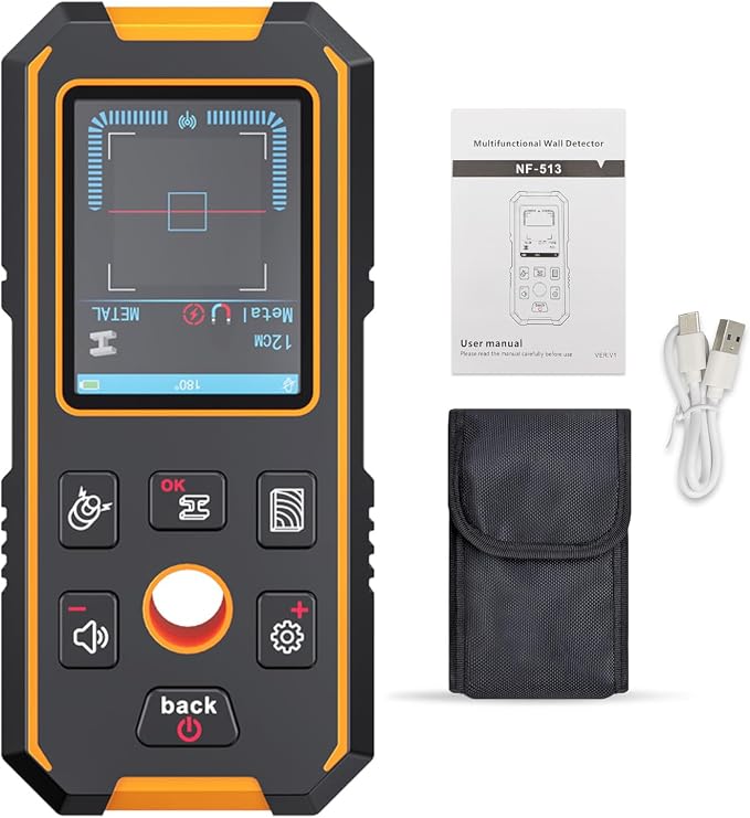 Stud Finder Wall Scanner with Modes for Metal, Wood and AC Wire, HD LCD Display Lithium Battery, Studs Detector Upgraded Smart Sensor Accurate Detection Audio Alarm
