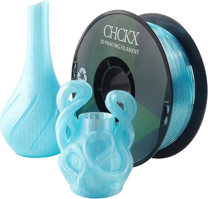 Crystal Rainbow PLA 3D Printer Filament, Dimensional Accuracy +/- 0.02 mm, 1kg (2.2lbs), 1.75 mm, Crystal Blue