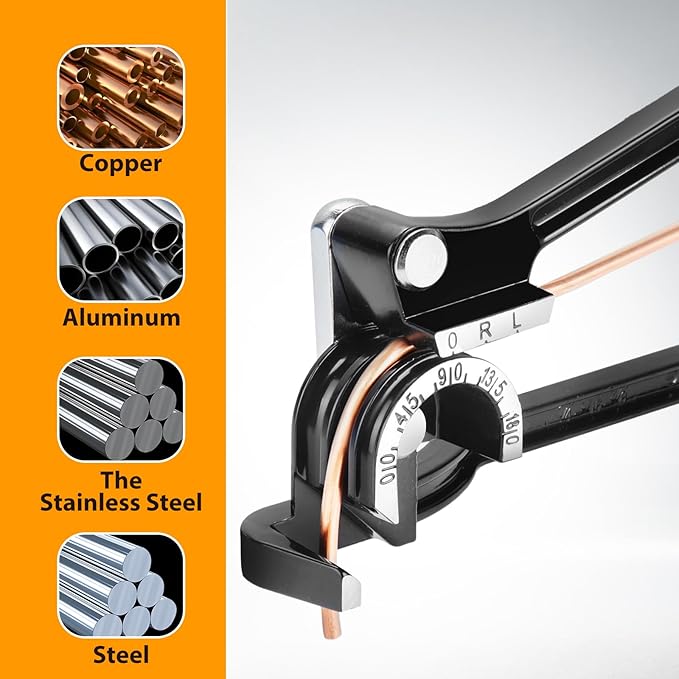 Flaring Tool + Tube Bender - Double & Single Tubing Flaring Tool Repair Kit with Tube Cutter and 5 Adapters + 3 in 1 Pipe Bender Compatible with Copper、 Aluminum、 Brass、 Magnesium and Soft Steel