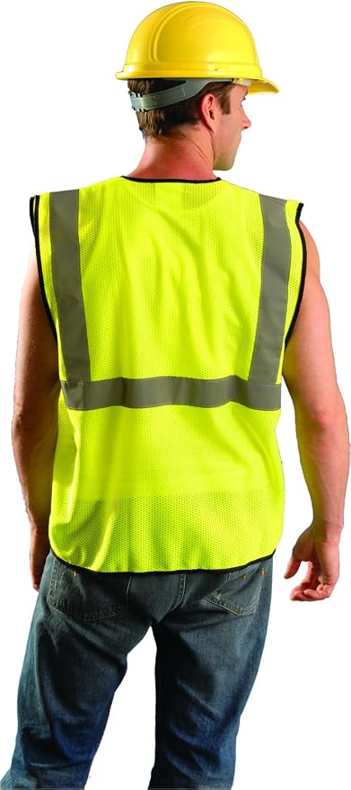 OccuNomix ANSI/ISEA 107-2020 Class 2 Type R Mesh Surveyor Vest - Reflective Safety Vest with Pockets, Dual Sizes (S/M-4X/5X)