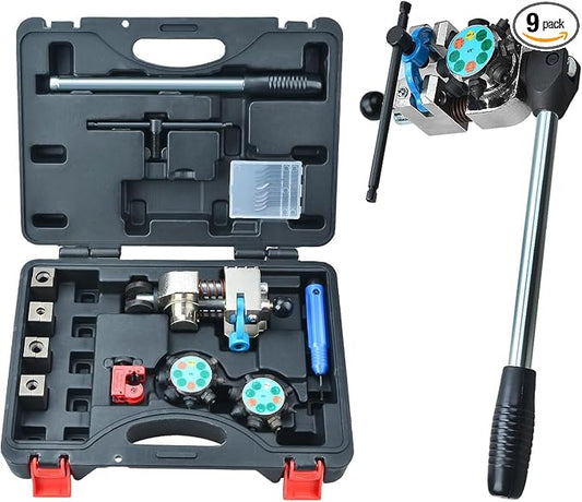 Angchun Brake Line Flaring Tool Kit, 45 & 37 Degree Flaring Tool Set, Single Bubble Double Flare Tool Kit for Brake Lines, Professional Brake Flare Tool Kit for 3/16" 1/4" 5/16" 3/8" Tubes