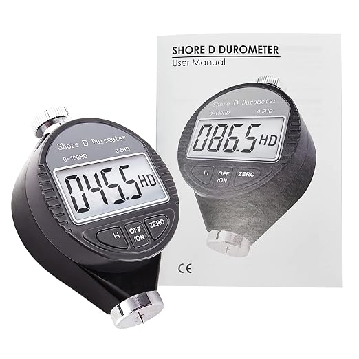Rubber Hardness Tester Digital Shore Type D Durometer Hardness Tester 0~100HD Shore D Tire Hardness Tester Meter with LCD Display for Ultra-Hard Rubber,Thermal Plastic,Tire,Resin, Fiber,Glass