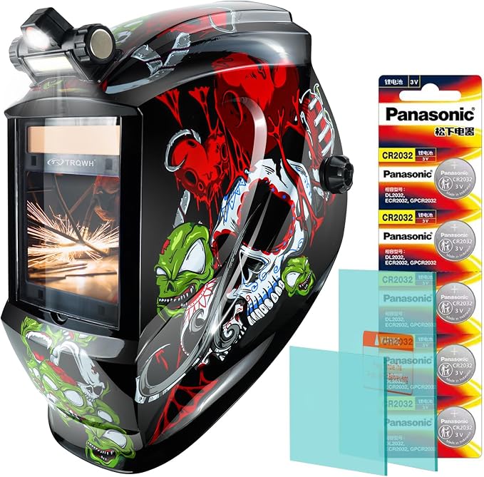 TRQWH Auto Darkening Welding Helmet Large Viewing True Color Solar Powered Welding Hood & Welding Backpack for Men Waterproof Reinforced Bottom Large Capacity