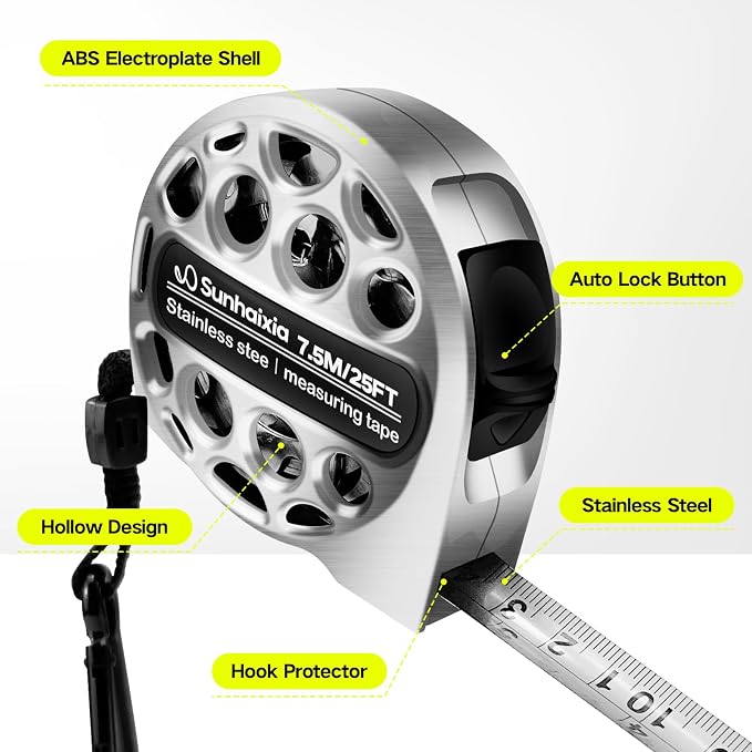 4-in-1 Laser Tape Measure with Laser Level Crosshairs |130ft/40m Laser Distance+16ft/5m AutoLock Tape |Backlit LCD Display (Ft/Inch/M/mm) |for DIY,Construction, Interior Design