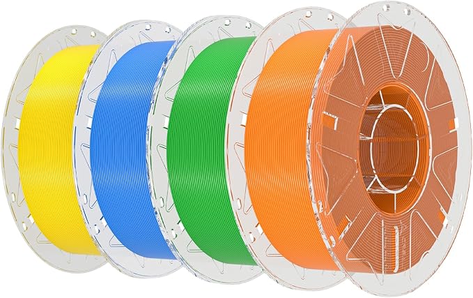 Creality PLA Filament 1.75mm, Hyper RFID PLA Filament Bundle 4Kg, High Speed 30-600mm/s 1kg(2.2lbs)/Spool Filament Support CFS, 4 Pack(Green, Orange, Yellow, Blue)