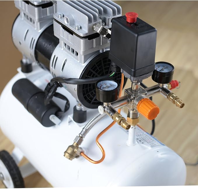 Secbolt Pressure Switch Manifold Regulator Gauges Air Compressor Pressure Switch Control Valve 90-120PSI (Vertical Switch)