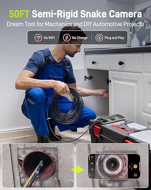 Anykit Articulating Borescope 210° Two-Way Endoscope, and USB Endoscope Camera 50ft