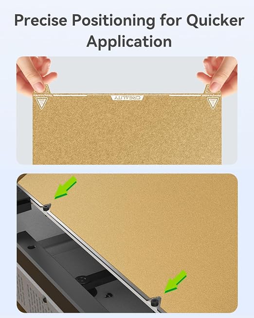 Creality Official Ender 3 V3 Plus Build Plate Gold Textured Surface 315x310mm PEI Sheet Flexible Removable Spring Bed Plate for K1 Max, Ender 3 V3 Plus(Without Magnetic Base)