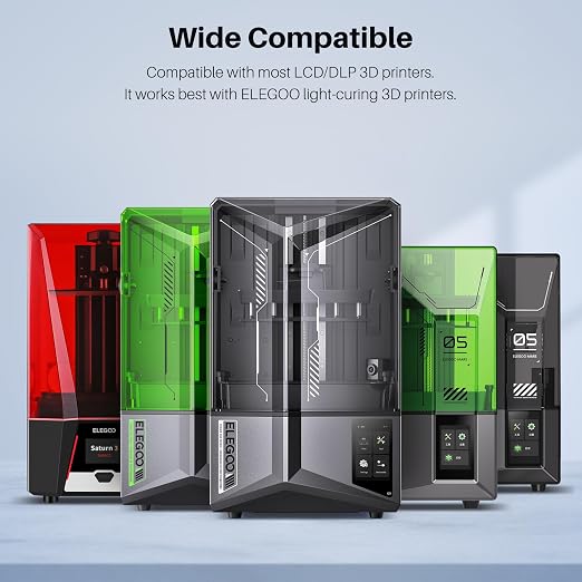 ELEGOO 3D Printer Resin 405nm LCD Fast UV Curing Standard Resin Photopolymer Resin High Precision Non Toxic Low Odor for DLP/LCD 3D Printing Clear Blue 1000G