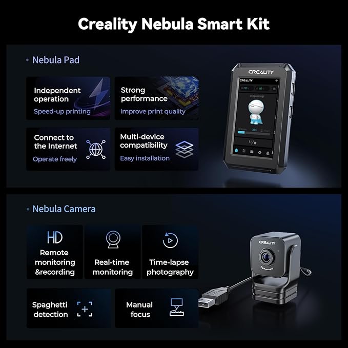 Creality Nebula Smart Kit, High-Speed Printing Nebula Pad with Nebula 3D Printer Camera 4.3 inch Touch Screen Remote Monitoring Time-Lapse Photography for Ender 3 V3 SE/Ender 3/Ender 3 Max Neo/V2/S1