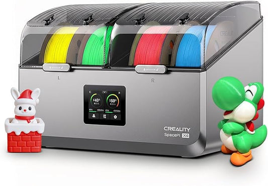 Creality Filament Dryer, Space Pi X4 Filament Storage Box for 4 Spools, Dual Independent Heating Chambers, 85℃ Max Temperature, Compatible with 1.75mm 2.85mm PLA PETG ABS TPU PC PA PAHT