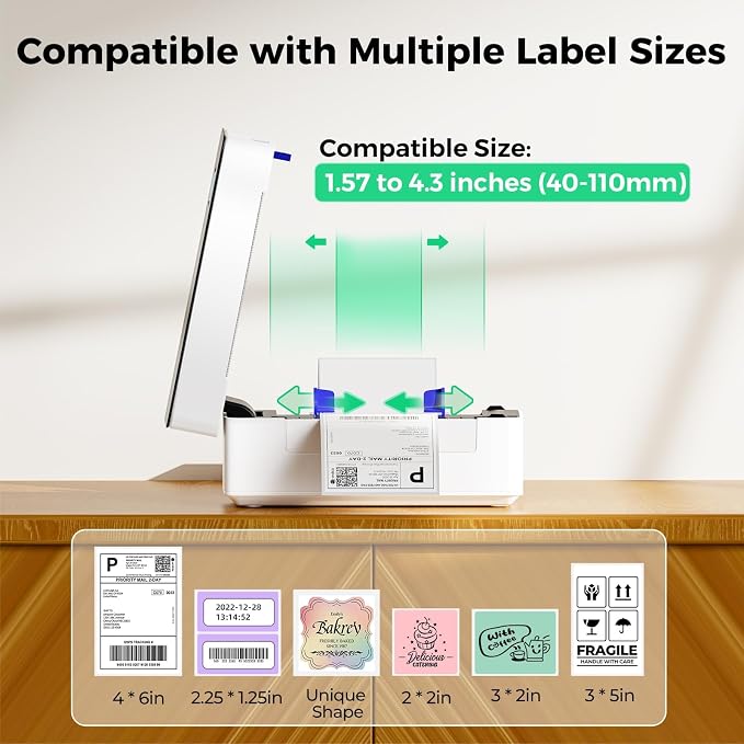 SVANTTO Bluetooth Shipping Label Printer 4x6, Compatible with Windows/Mac/Android/iOS, High-Speed 4x6 Thermal Label Printer for USPS, UPS, Etsy, Shopify, Poshmark, Inkless Printing