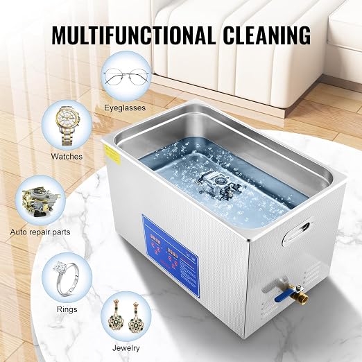 VEVOR Ultrasonic Cleaning Machine 30L 1200W | Commercial Sonic Cleaner, Heated, For Eyeglasses Rings Jewelry, Large Capacity
