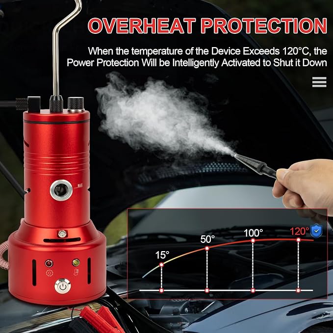 Automotive Smoke Machine Leak Detector, Built-in Air Pump, Evap Smoke Machine Leak Tester for Vacuum Leak Detection, 12V DC Smoke Tester Automotive Tools Kit for Pipe System