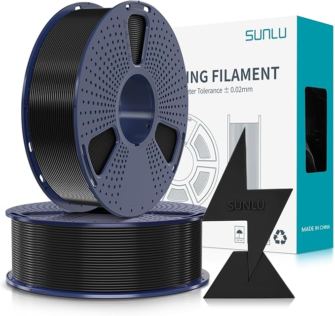SUNLU High Speed PLA Filament 1.75mm, 1KG*2 Rolls Black+Black | 30mm/s - 600mm/s Print Range, High Speed 3D Printer Filament, Fast Printing, Neatly Wound, Dimensional Accuracy +/- 0.02mm