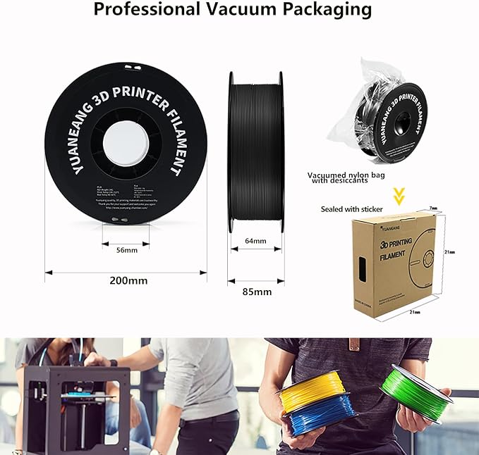 PETG-CF Carbon Fiber 3D Printer Filament 1.75mm, 1kg Spool, Reinforced PETG with Carbon Fiber, High Strength & Rigidity, Heat-Resistant, Low Warping, ±0.03mm Precision