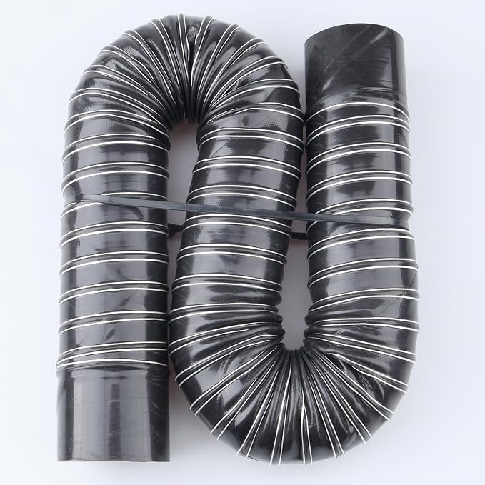 AC PERFORMANCE 2" ID Silicone Flexible Brake Cooling Air Ducting Induction Intake Pipe Hose with Cuff, Length 1 Meter (3.3 Feet), Black