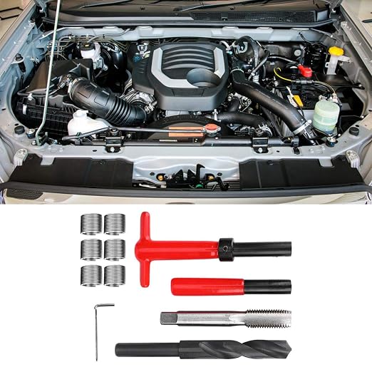 Jeanoko 11Pcs M16x2 Thread Repair Kit Stainless Steel Twisted Drill Tap Wrench Threaded Insert Tool for High Voltage Switchgear