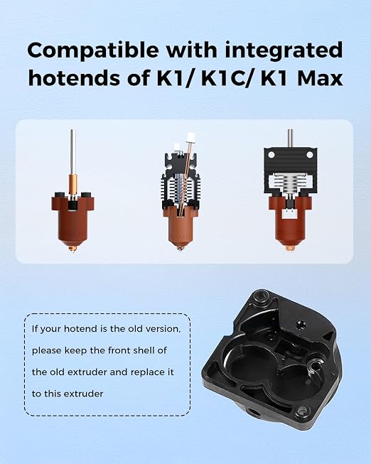 Creality Official Upgrade K1 SE/K1C Extruder, 50N Strong Extrusion Force & Dual Gear Design Provide Smooth and Precise Feeding，OEM Replacement Parts