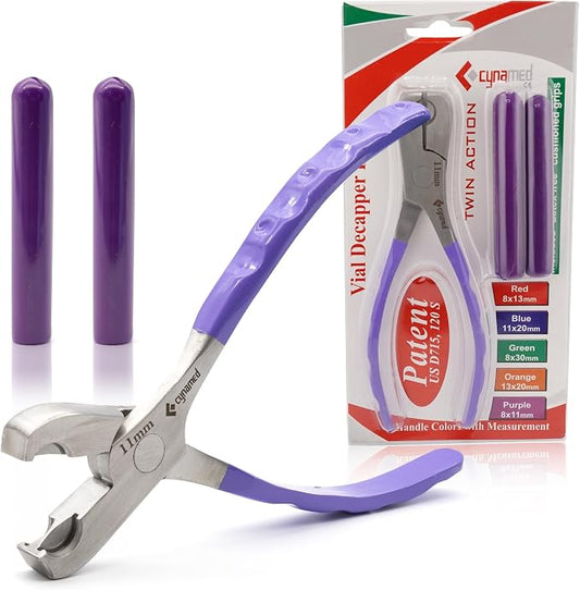 Cynamed Twin Action Decapper Pliers - Perfect for Decapping 8mm and 11mm Crimped Vials and Bottles