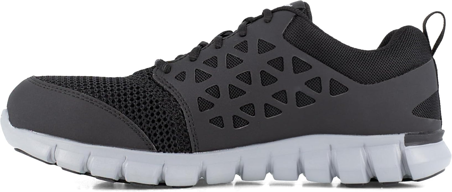 Reebok Work Mens Sublite Cushion Electrical Alloy Toe Work Safety Shoes Casual - Black
