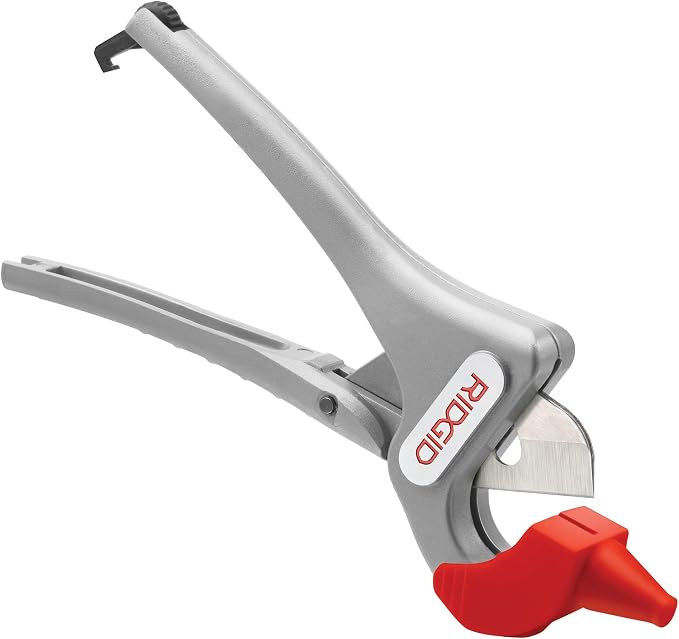 RIDGID 23493 PC-1375ML Single Stroke Plastic Pipe and Tubing Cutter for 1/8" to 1-3/8" PVC, CPVC, PP, PEX, and PE, Scissor-Style Plastic Pipe Cutter with Multi-Layer Adapter