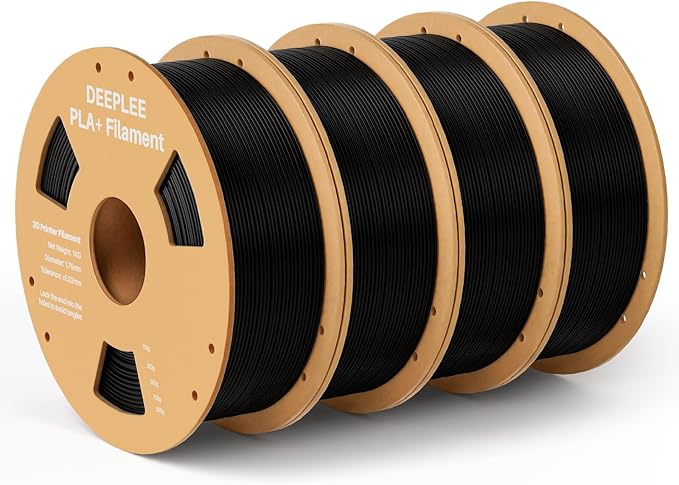 PLA+ 1.75mm 3D Printer Filament, PLA Plus with Dimensional Accuracy +/- 0.02mm, Higher Strength and Toughness, Neatly Wound, No Clogging, Fits for Most FDM 3D Printers, 4KG Black