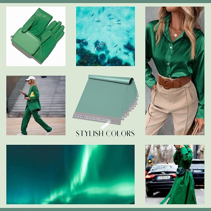 Metronic Poly Mailers 10x13 100 Pcs, Shipping Bags for Clothing, Strong Adhensive Mailing Bags, Shipping Envelopes for Small Business, Tear-resistant Mailer Envelopes Bags in Grayed Jade Green