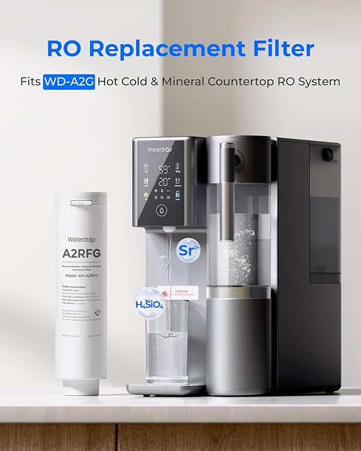 Waterdrop A2RFG Filter, Replacement for A2G RO System, 12-Month Lifetime | Mineral Filter, Enhanced Filtration, Long Filter Lifespan, Easy and Quick Filter Replacement
