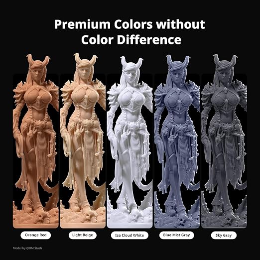 ANYCUBIC 16K 3D Printer Resin, Superior Precision & Low Shrinkage 3D Resin with Matte Finish, High Hardness, Low Odor, 405nm UV Resin for LCD DLP 3D Printers (Sky Gray, 2kg)