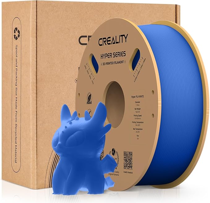Creality Hyper 3D Printer PLA Blue Filament High Speed Printing 1.75mm 2.2lbs Spool ±0.03mm Dimensional Accuracy Flow Durable Resistant Smooth for Ender 3 v3 Plus KE K1 Max K1C 3D Printers