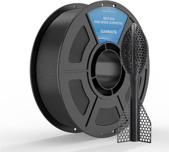 iSANMATE TPU Filament 1.75mm 95A Black, 1kg/2.2lbs TPU High Speed Flexible 3D Printer Filament for FDM 3D Printers,Dimensional Accuracy +/- 0.03mm, 50-200mm/s