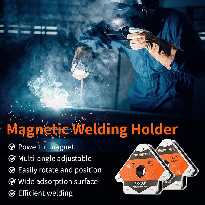 Welding Magnets 50 LBs-2 Pieces Magnetic Welding Holder Set, Holding Power Welding Accessories