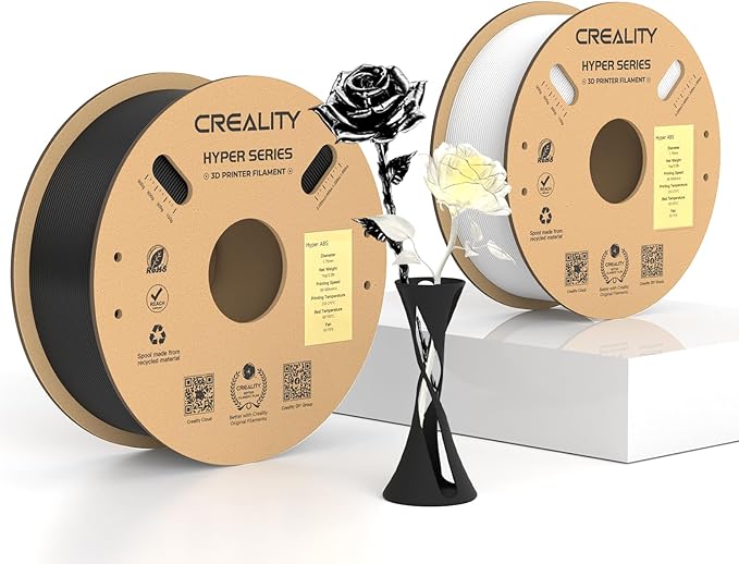 Official Creality Hyper ABS Filament 1.75mm, 3D Printer Filament ABS for High Temperature Resistance, 1kg(2.2lb)/Spool, Dimensional Accuracy ± 0.05 mm, Fits for Most 3D Printers