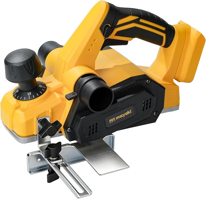 Brushless Cordless Hand Planer Compatible with Dewalt 20V MAX Battery (Tool Only), 16000 RPM 3-1/4 Inch, w/Dual Dust Ports, Portable Handheld Power Planer for Woodworking,DIY, Chamfer
