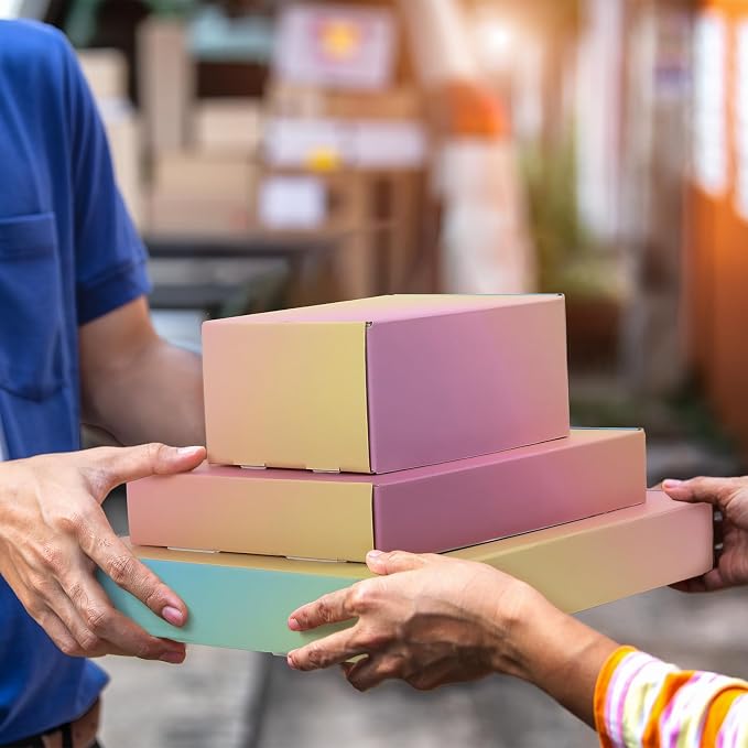 6x4x2 Shipping Boxes Small, 45 Pack Colorful Corrugated Cardboard Mailer Box for Small Business, Mailing, Packaging