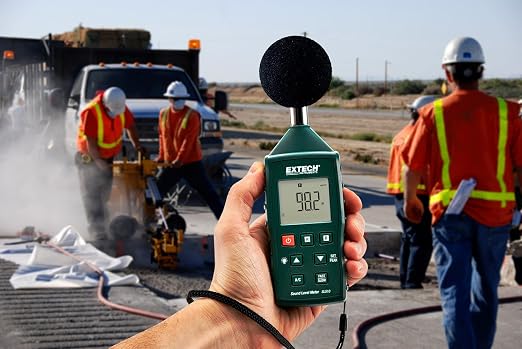Extech SL510 Sound Level Meter | Sound 35-130 dB, +/-1dB Class 2 (IEC 61672), A/C weighting, fast/slow response, data hold, MIN/MAX, backlit