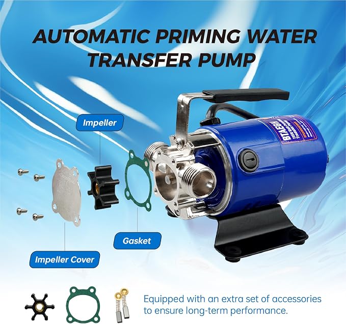 Water Transfer Pump 115V 1/10HP 330 GPH Portable Electric Utility Pump with 6ft Hose Suction Kit Drain Pools Waterbed Rain Barrel Aquarium Hot Tub