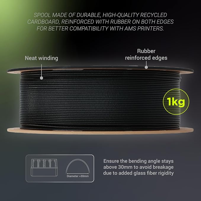 Polymaker Fiberon Light Grey PET-GF15 3D Printer Filament 1.75mm 1KG, 15% Glass Fiber Reinforced, High Strength & Heat Resistance, Ideal for Automotive, Industrial & Functional Parts, AMS Compatible