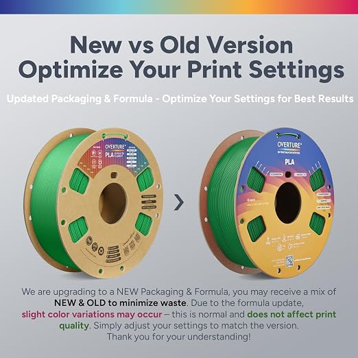 OVERTURE PLA Filament 1.75mm, Neatly Wound 3D Printer Filament 1kg Spool (2.2lbs), Dimensional Accuracy +/- 0.02 mm, Fit Most FDM 3D Printers (Green)