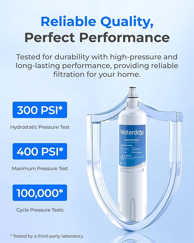 Waterdrop F-2000 Water Filter, Replacement for InSinkErator® F-1000 F-2000 Filter and AquaPure AP Easy C-Complete, Reduces Chlorine, Bad Taste & Odor, NSF/ANSI 42 Certified, 3 Pack