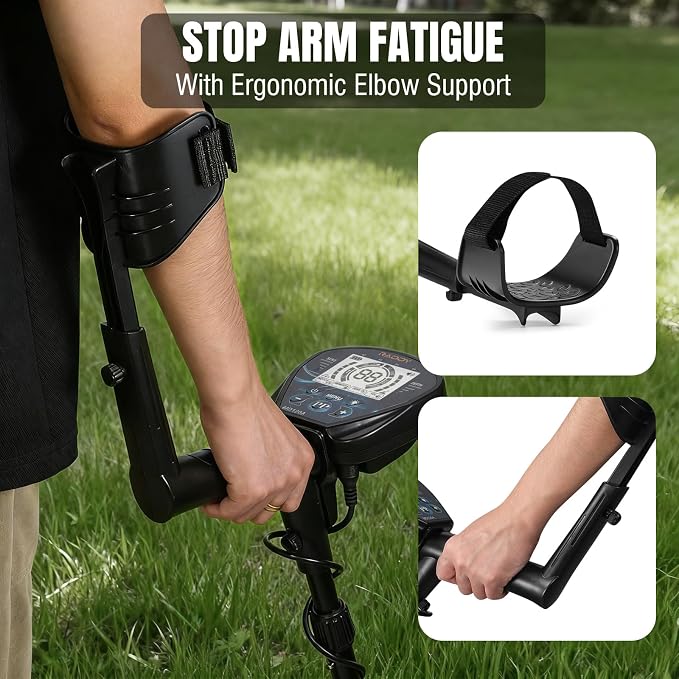 Raddy MD120A Beginner-Friendly Metal Detector for Adults, High Accuracy Gold Metal Detector with 4 Modes, 10" IPX7 Waterproof Search Coil, LCD Backlit Display, Headphone, Bag, Shovel for Treasure Hunt