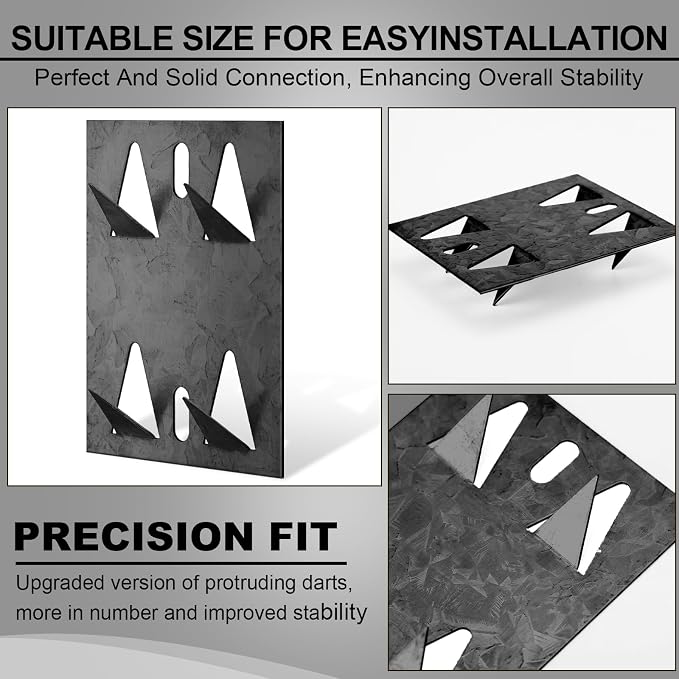 Blulu 1 Pcs Acoustic Panel Impaling Clips, 18 Gauge Galvanized Steel Sound Panel Wall Mount for Gypsum Board Plywood Masonry, Surface Mounting Impaling Clips for Acoustic Foam Panels (Black)
