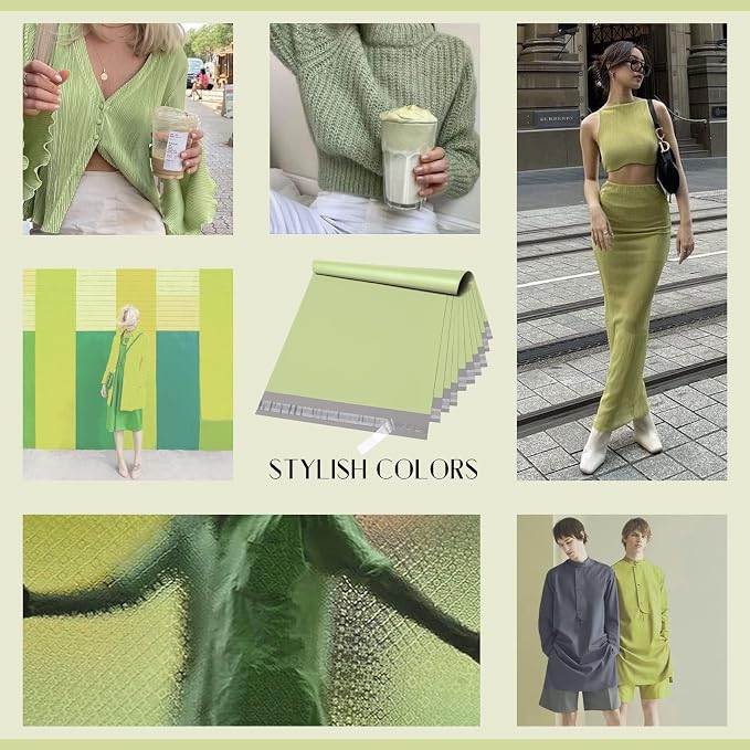 Metronic Poly Mailers 10X13 100PC, Sturdy Shipping Bags for Small Business, Waterproof Mailers Poly Bags, Strong Adhesive Shipping Envelopes for Clothing, Efficient Mailing Envelopes in Avocado Green