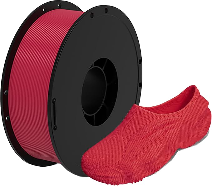 BIQU MorPhlex Flexible Filament 1.75mm, Turn 90A Into Ultra-Soft 75A with High Flexibility, 1Kg (2.2lbs) Spool - Dimensional Accuracy ±0.02 mm, Beginner-Friendly (Red)