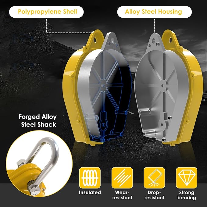 Fall Arrester Protector Self Retractable 17FT Fall Protection Gear Double Locking, Dual PPE+Alloy Steel housing Heavy Duty Lifeline Safety Lanyard Rope Cable Wire Roofing Construction