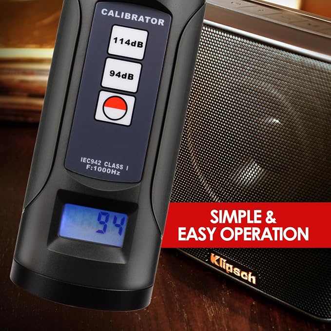 Digital Sound Level Meter Calibrator 94dB & 114dB for 1/2" and 1" inch Microphone, Professional Noise Decibel Calibration Tool Measurement Accuracy Check