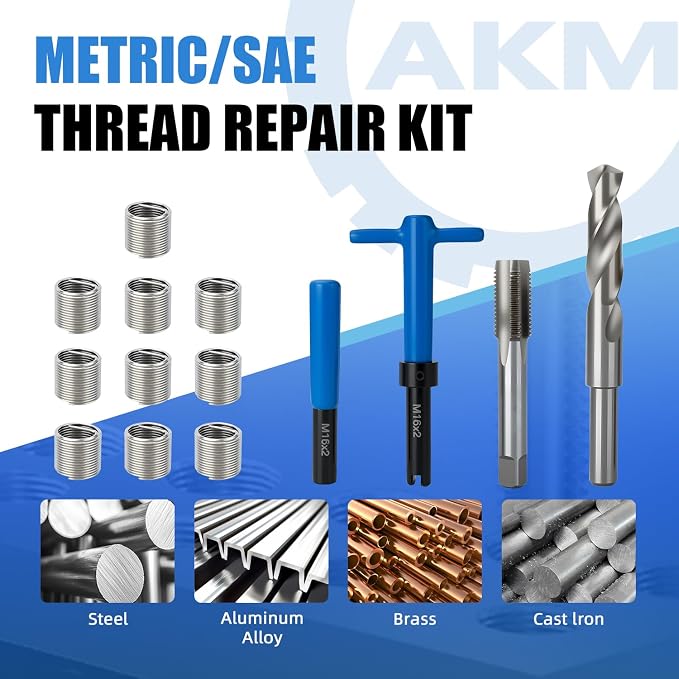 AKM 15PCS M16*2.0 Metric Thread Repair Kit